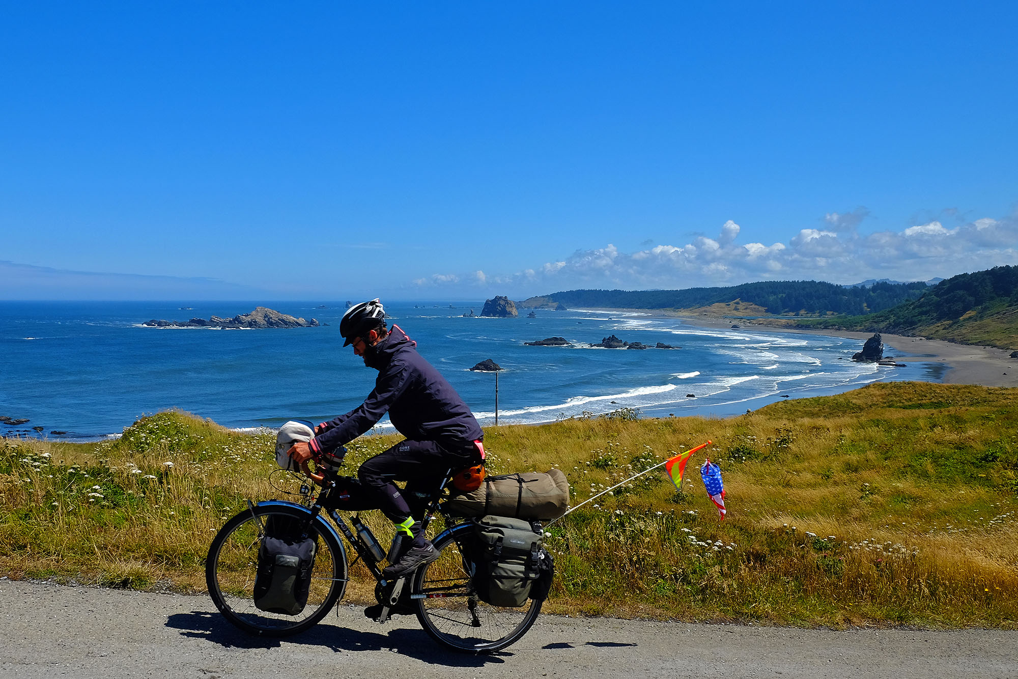 mit dem Fahrrad durch Süd Oregon - immer mit Gepäck: Schiesser Wäsche!