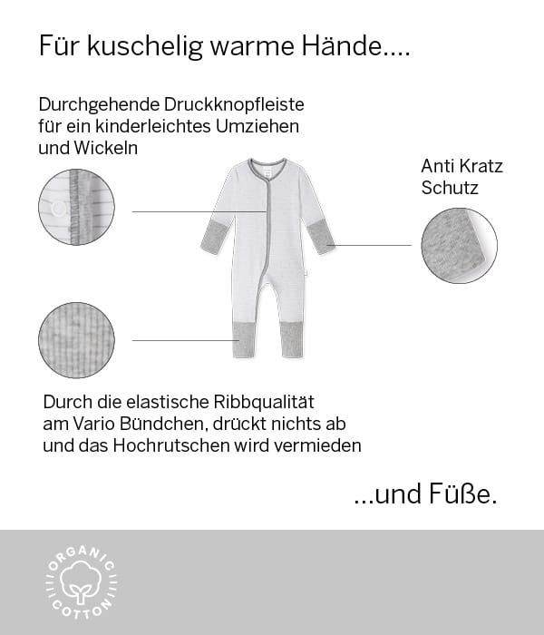 Vario-Anzug: Für kuschelig warme Hände und Füße.