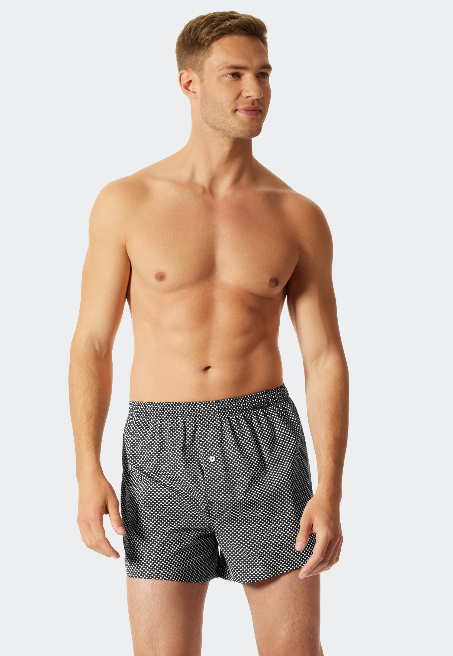 Boxershort geweven stof 2-pack hartjes patroon blauw/rood - Valentine |  SCHIESSER
