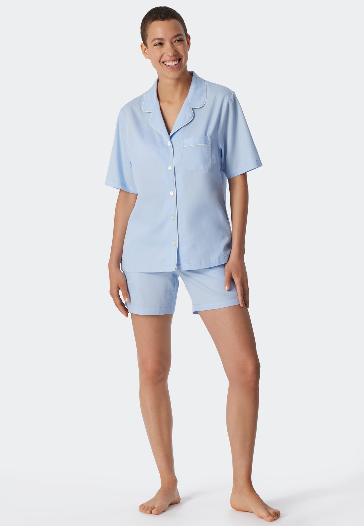 Pyjama Court Garçon 100% Coton - T-shirt Et Short Bleu Marine - Printemps/Été