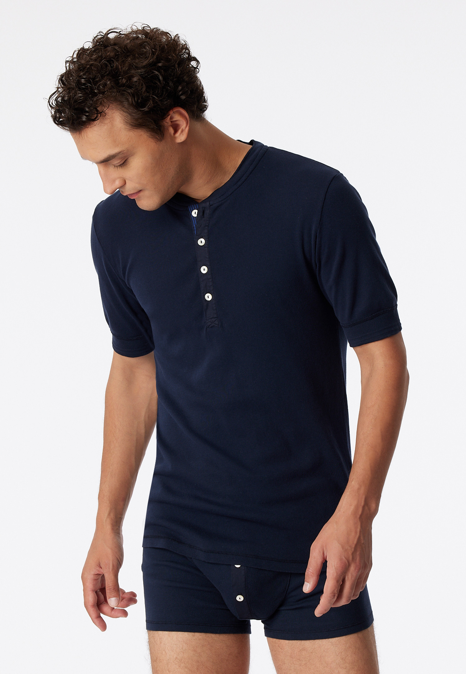 Shirt kurzarm dunkelblau Revival KarlHeinz SCHIESSER