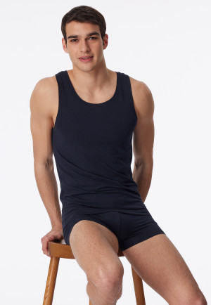 Sleeveless Shirt, blue-black - Long Life Soft