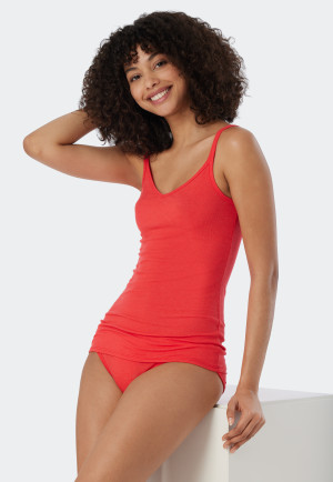 Spaghetti top double rib light red - Personal Fit Rib