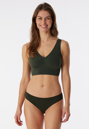 Bustier microvezel uitneembare pads donkergroen - Invisible Soft