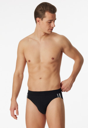 Rio-slips, set van 3, met strepen, zwart - 95/5
