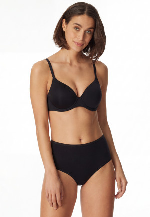 Reggiseno morbido in cotone biologico imbottito senza ferretto, nero - 95/5