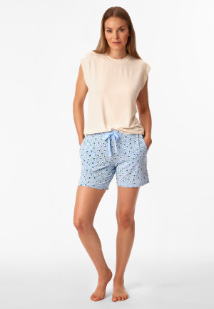 Korte broek lichtblauw patroon - 95/5