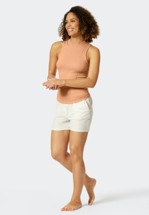 Top seamless Lyocell geribbelde look perzik - Lounge Seamless