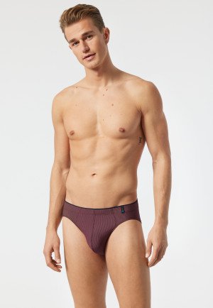 Supermini modal gestreept bordeaux/wit - Long Life Soft