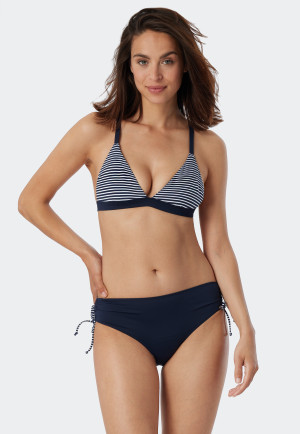 Midi-Bikinislip verstellbare Seitenhöhen dunkelblau - Mix & Match Reflections