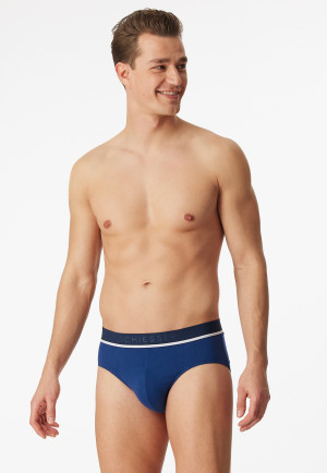 Lot de 3 slips rio à ceinture élastique tissée bleu/noir - 95/5
