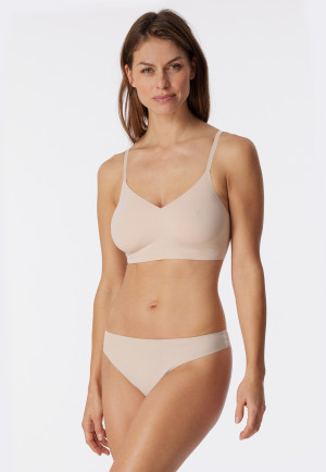 Bustier microvezel uitneembare pads zandkleur - Invisible Soft