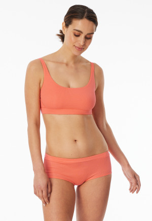 Bustier dubbelrib Organic Cotton perzik - Pure Rib
