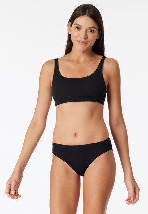 Slip Rio realizzati in cotone biologico a doppia costa, nero - Pure Rib