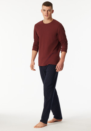 Pyjama long bordeaux - Casual Essentials