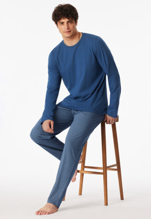Pyjama long bleu marine imprimé - Casual Essentials