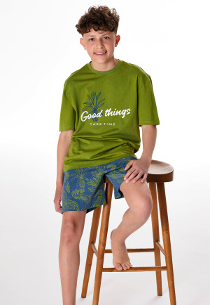 Pyjama court ananas vert gazon - Teens Nightwear