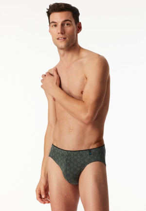 Supermini briefs patterned dark green - Long Life Soft
