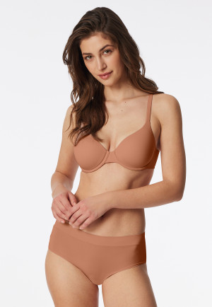 Soutien-gorge à coques avec armatures et bonnets coulissants rouille - Unique Micro