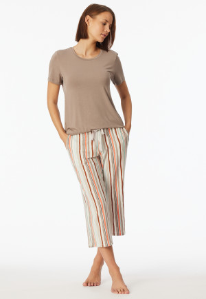 3/4-long lounge pants modal stripes multicolor - Mix+Relax