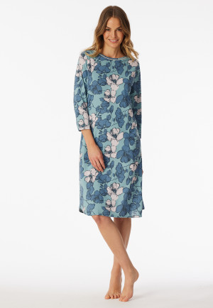 Nachthemd 3/4-Arm Blumenprint mineral - Comfort Nightwear
