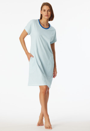 Sleepshirt kurzarm Streifen jade - Casual Essentials