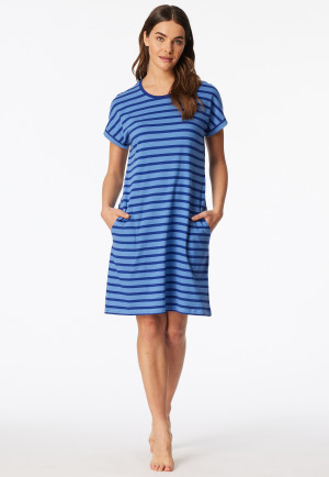 Slaapshirt korte mouw strepen royal - Casual Essentials