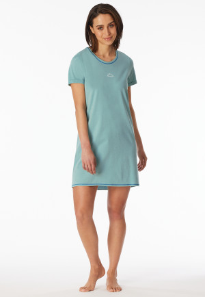 Sleepshirt kurzarm Print jade - Casual Essentials