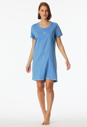 Sleep shirt short sleeve print light blue - Casual Essentials