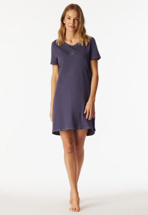 Sleep shirt short sleeve snowflake indigo - Casual Essentials