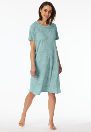 Nachthemd kurzarm Palmenprint jade - Comfort Nightwear
