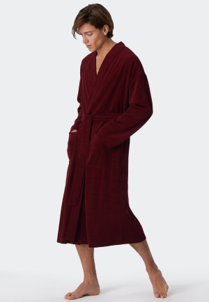 Leichtfrottee badjas bordeaux - Feather Terry
