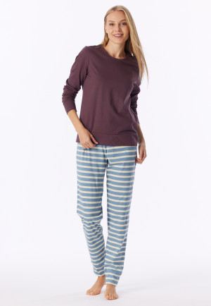 Long Pyjamas with Cuffs, Cocoa Brown - Casual Essentials