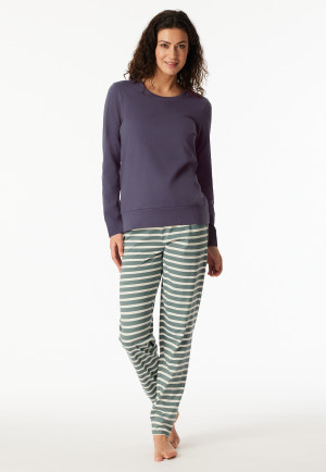 Schlafanzug lang Ringel indigo - Casual Essentials