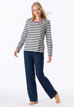 Schlafanzug lang Ringel seasalt - Casual Essentials