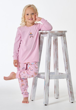 Pyjamas long pyjamas cuffs rainbow sun violet - Kids Nightwear