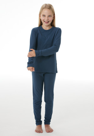 Unisex Long-Sleeve Warm Shirt, Deep Blue - thermo