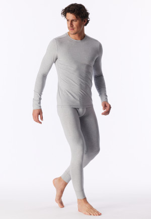 Long-Sleeve Warm Shirt, Mottled Grey - Casual Warming