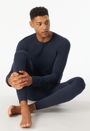Maglietta manica lunga blu notte - Casual Warming