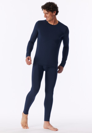 Long-Sleeve Warm Shirt, Deep Sea Blue - Casual Warming
