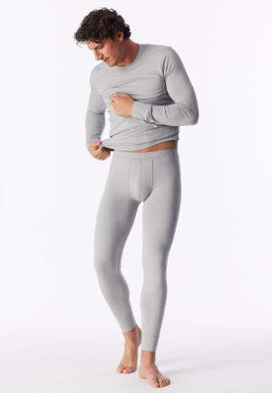 Lang, warme broek in gemêleerd grijs - Casual Warming