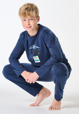 Lange pyjama bergen donkerblauw - Nightwear