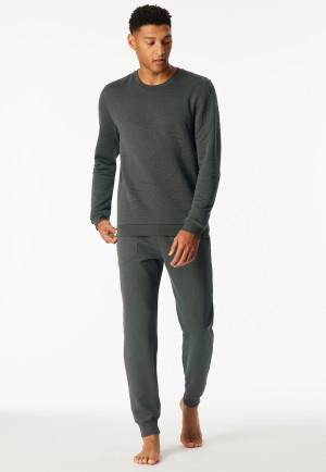 Sweatshirt dark green patterned - Mix+Relax