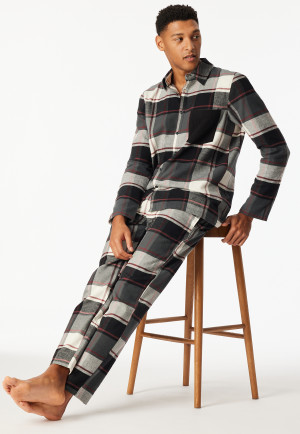 Chemise de dessus à manches longues en flanelle carreaux multicolores - Mix+Relax