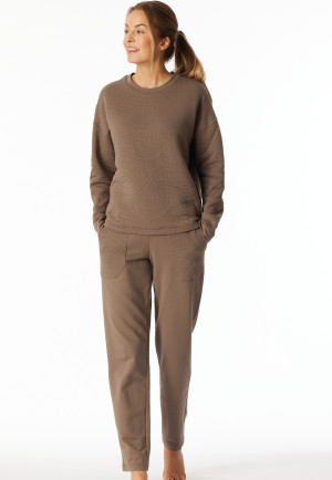 Sweatshirt Tissu pour quilting en jersey et sweat nougat - Mix+Relax
