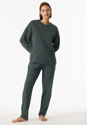 Sweatshirt jersey quilting fabric and sweatware dark green - Mix+Relax
