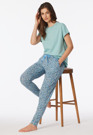 Hose lang Bündchen Blumen multicolor - Mix+Relax