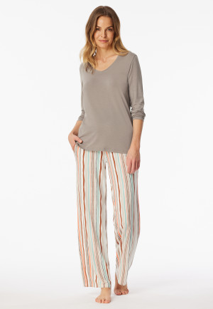 Shirt long-sleeve v-neck clay red - Mix+Relax