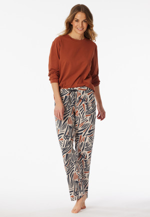 Pantaloni lunghi grigio mélange a fantasia - Mix+ Relax