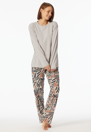 Shirt langarm rundhals grau-jaspe - Mix+Relax